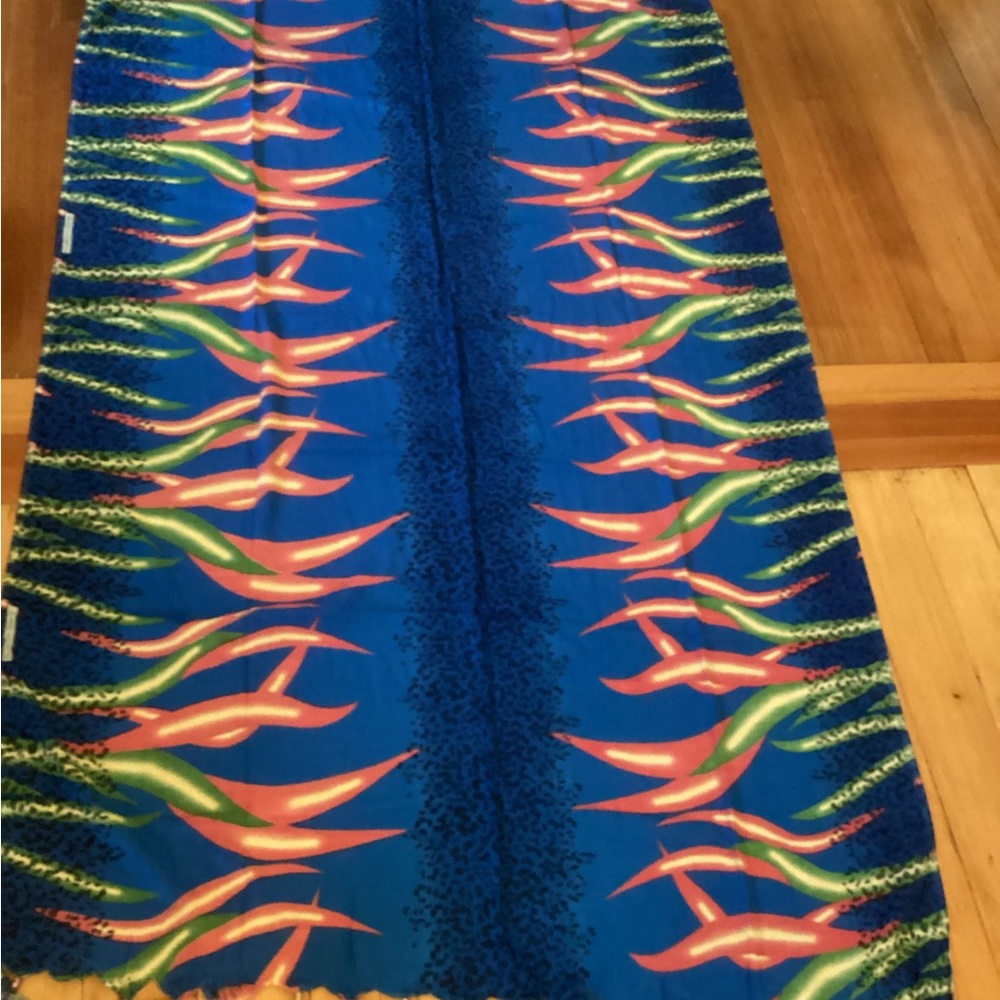Sarong cotton with tassels blue pink green 41 inches wide x 68 inches long